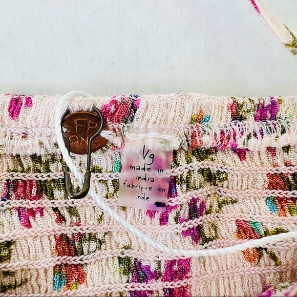 Free People Initimately Ruched Cami Floral Crop Top Women Size: Small - Picture 4 of 4